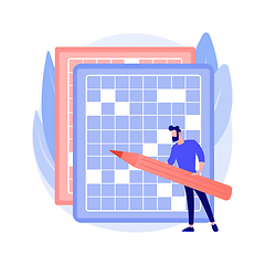 Image showing Do a crossword and sudoku abstract concept vector illustration.