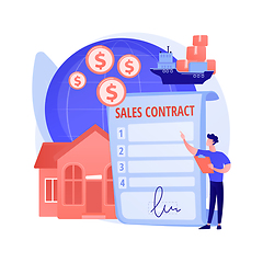 Image showing Sales contract terms abstract concept vector illustration.