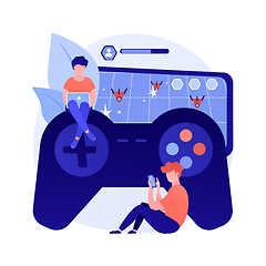 Image showing Gaming disorder abstract concept vector illustration.