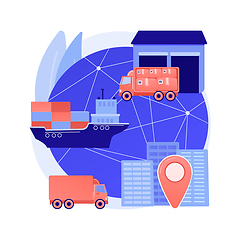 Image showing Blockchain in transport technology abstract concept vector illustration.