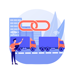 Image showing Truck platooning abstract concept vector illustration.