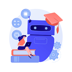 Image showing Chatbot self learning abstract concept vector illustration.