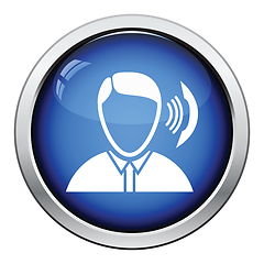 Image showing Businessman avatar making telephone call icon