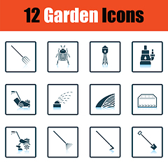 Image showing Set of gardening icons