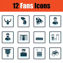 Image showing Set of soccer fans icons