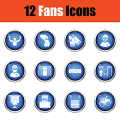 Image showing Set of soccer fans icons.