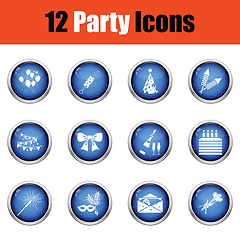 Image showing Set of celebration icons. 