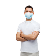 Image showing young man in protective medical mask