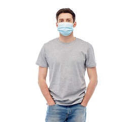 Image showing young man in protective medical mask