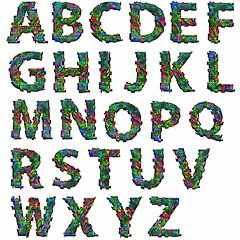 Image showing 3D render of alphabet  collection with handpainted texture 