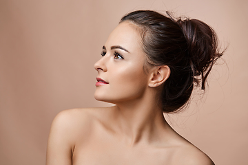 Image showing beautiful girl with makeup and hairdo