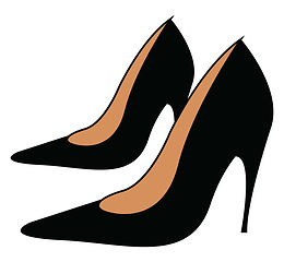 Image showing A lovely black high heel pump shoe well-suited for a party dress