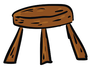 Image showing Clipart of a round-shaped brown stool vector or color illustrati