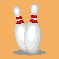 Image showing Bowling pins vector color illustration.