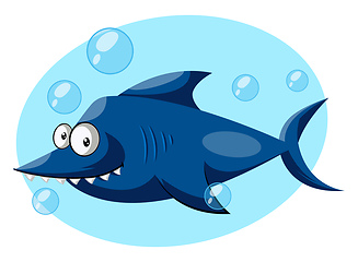 Image showing Blue Shark, vector color illustration.