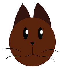 Image showing Brown cat with mustaches vector or color illustration