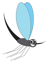 Image showing A cartoon tiny laughing mosquito vector or color illustration