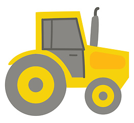 Image showing Yellow tractor illustration color vector on white background