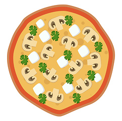 Image showing Feta and mushroom pizza Print