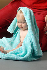 Image showing A girl with the bath towel