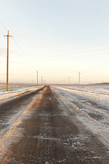 Image showing rural road, snow