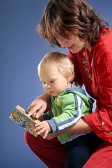 Image showing A girl with her mammy