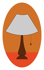 Image showing Portrait of a night lamp metal beaded pull cord switch attached 