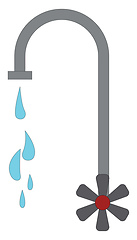 Image showing Water faucet dripping illustration print vector on white backgro