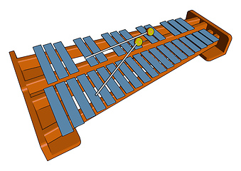 Image showing Indian musical instrument santoor vector or color illustration