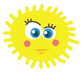 Image showing A bright yellow sun vector or color illustration