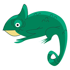 Image showing A big green color lizard with the ability to change color called