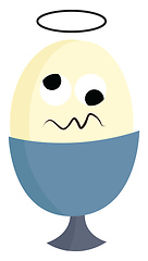 Image showing Confused egg in an egg stand vector or color illustration