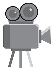 Image showing A video camera placed in tripod used for cinema shooting vector 