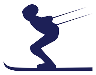 Image showing A skier in ski costume vector or color illustration