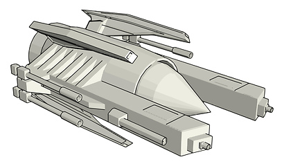 Image showing Sci-fi galaxy battle cruiser vector illustration on white backgr