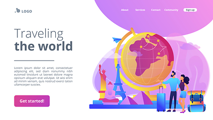 Image showing Traveling the world concept landing page