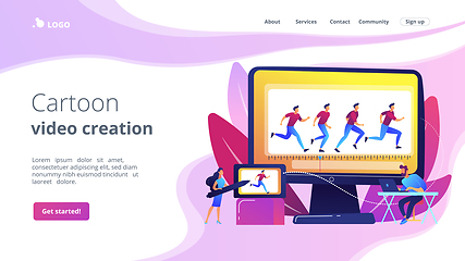 Image showing Computer animation concept landing page