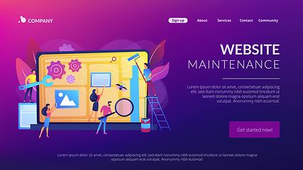 Image showing Website maintenance concept landing page