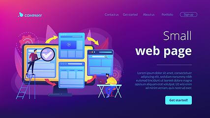 Image showing Microsite development concept landing page