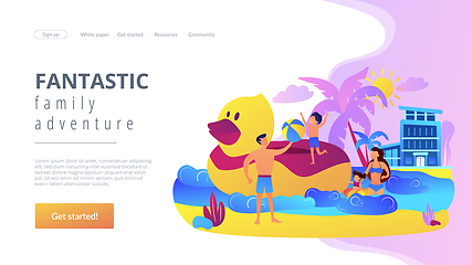 Image showing Family vacation concept landing page