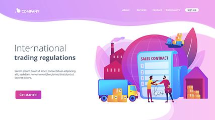 Image showing Sales contract terms concept landing page