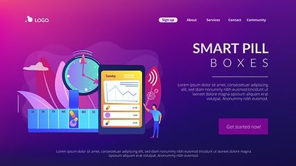 Image showing Smart pill boxes concept landing page