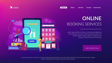 Image showing Booking hotel concept landing page