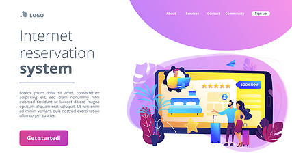 Image showing Hotel booking call center concept landing page
