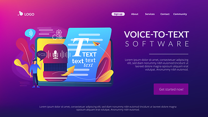 Image showing Speech to text concept landing page