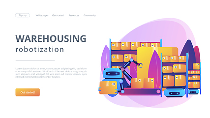 Image showing Warehousing robotization concept landing page