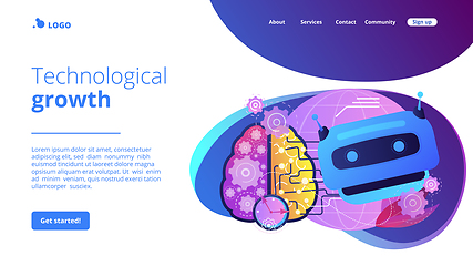 Image showing Technological singularity concept landing page