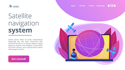 Image showing Global web connection concept landing page.