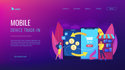 Image showing Mobile device trade-in concept landing page.