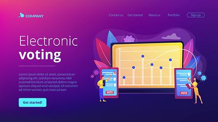 Image showing Electronic voting concept landing page